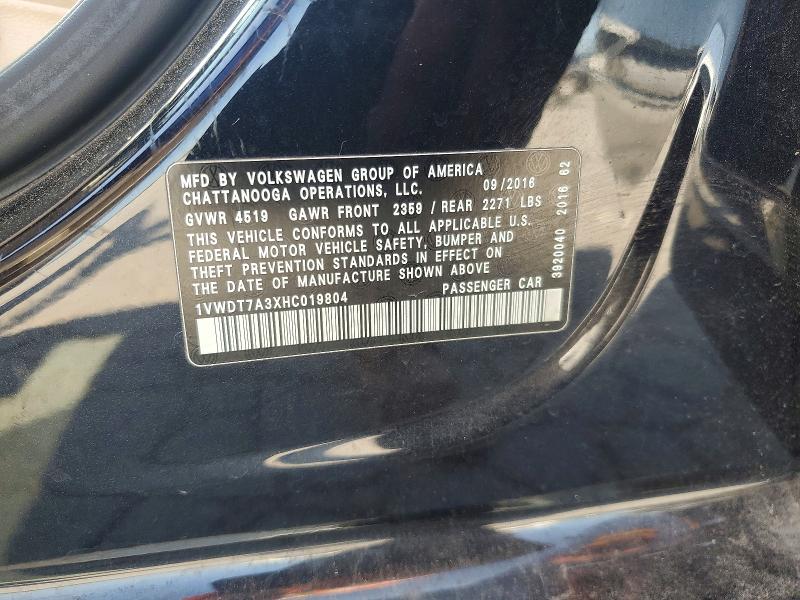 Продажа на аукционе авто 2017 Volkswagen Passat, vin: 1VWDT7A3XHC019804, номер лота: 85968015