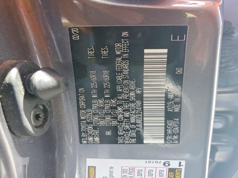 56996806 :رقم المزاد ، JTJGJRDZ3L2141949 vin ، 2020 Lexus Nx مزاد بيع