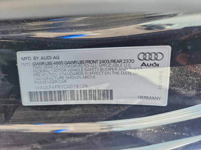 Auction sale of the 2012 Audi A5, vin: WAULFAFR7CA019129, lot number: 56083336