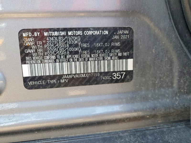 Продаж на аукціоні авто 2021 Mitsubishi Outlander Sport, vin: JA4APVAU0MU017159, номер лоту: 54283966