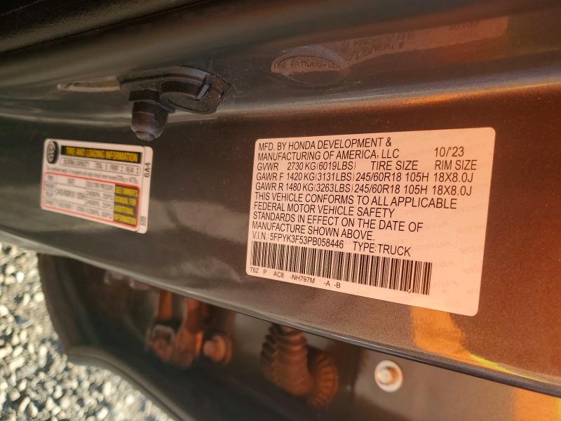 Aukcja sprzedaży 2023 Honda Ridgeline, vin: 5FPYK3F53PB058446, numer aukcji: 54435546