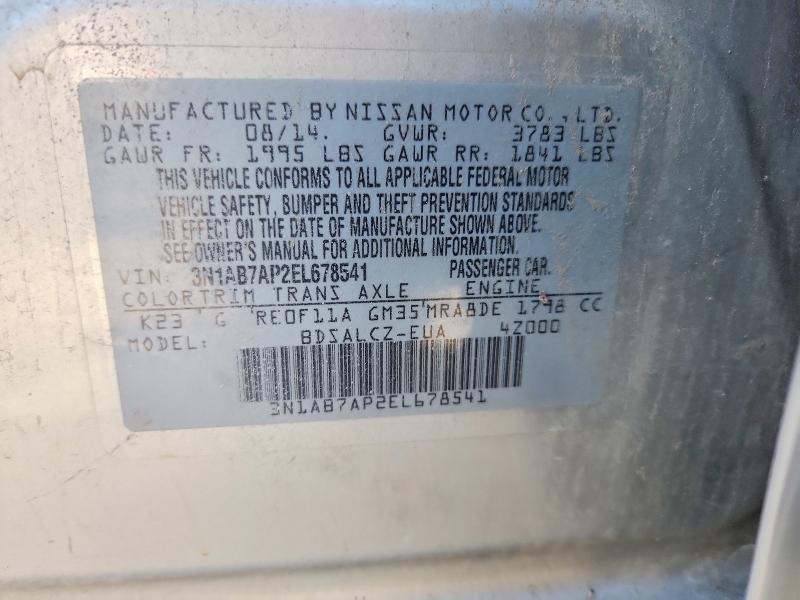 Aukcja sprzedaży 2014 Nissan Sentra, vin: 3N1AB7AP2EL678541, numer aukcji: 55957446