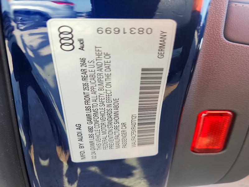 Продажа на аукционе авто 2024 Audi A5, vin: WAUFACF5XRA077121, номер лота: 58870386