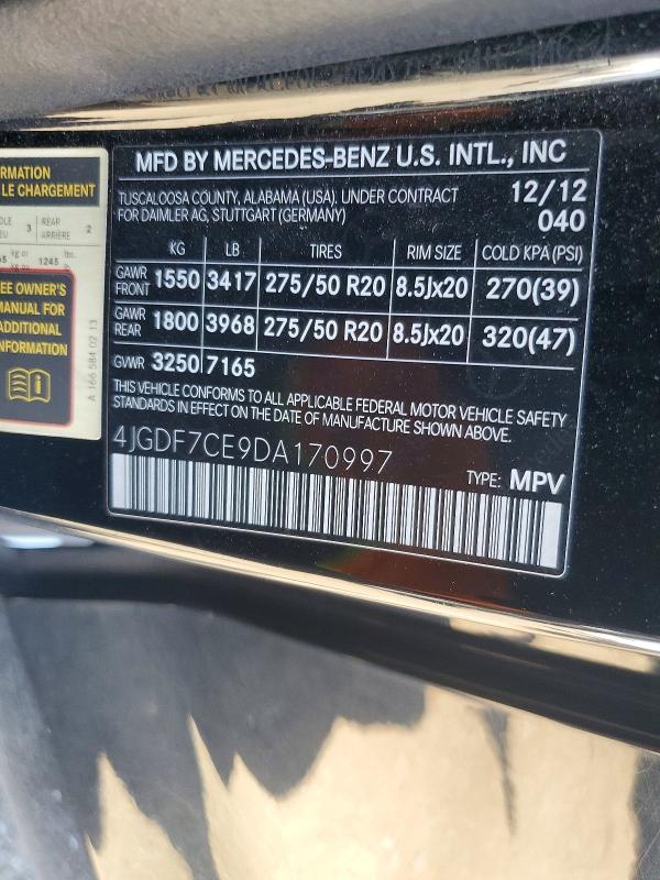 2013 Mercedes-benz Gl მანქანა იყიდება აუქციონზე, vin: 4JGDF7CE9DA170997, აუქციონის ნომერი: 57075996