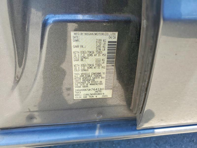 Aukcja sprzedaży 2016 Nissan Frontier, vin: 1N6AD0ER7GN764180, numer aukcji: 58560386