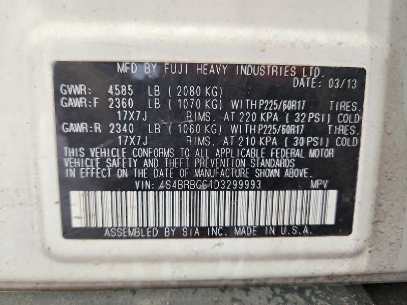 Aukcja sprzedaży 2013 Subaru Outback, vin: 4S4BRBGC1D3299993, numer aukcji: 56825736