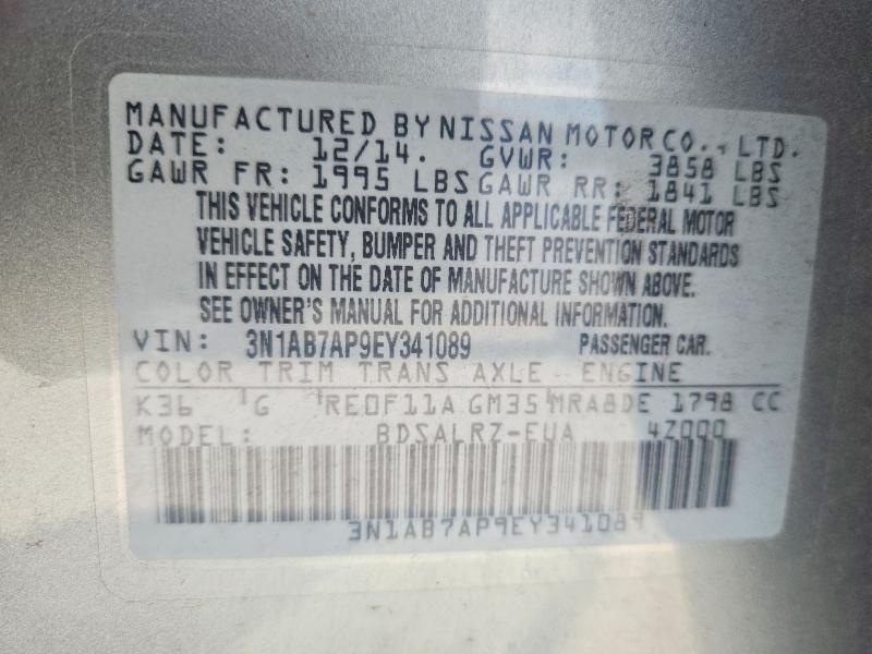 Aukcja sprzedaży 2014 Nissan Sentra, vin: 3N1AB7AP9EY341089, numer aukcji: 57426156