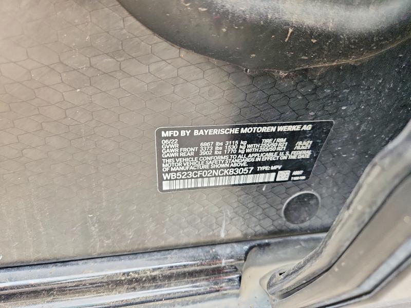 Aukcja sprzedaży 2022 Bmw Ix, vin: WB523CF02NCK83057, numer aukcji: 58833266
