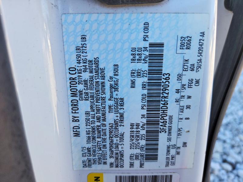 Aukcja sprzedaży 2015 Ford Fusion, vin: 3FA6P0HD6FR290563, numer aukcji: 58538386