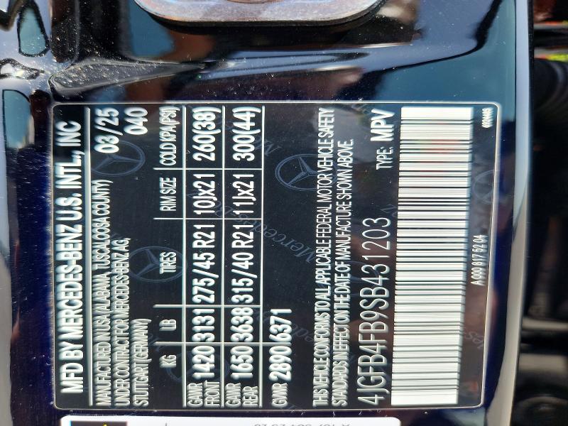 Продажа на аукционе авто 2025 Mercedes-benz Gle, vin: 4JGFB4FB9SB431203, номер лота: 85628635