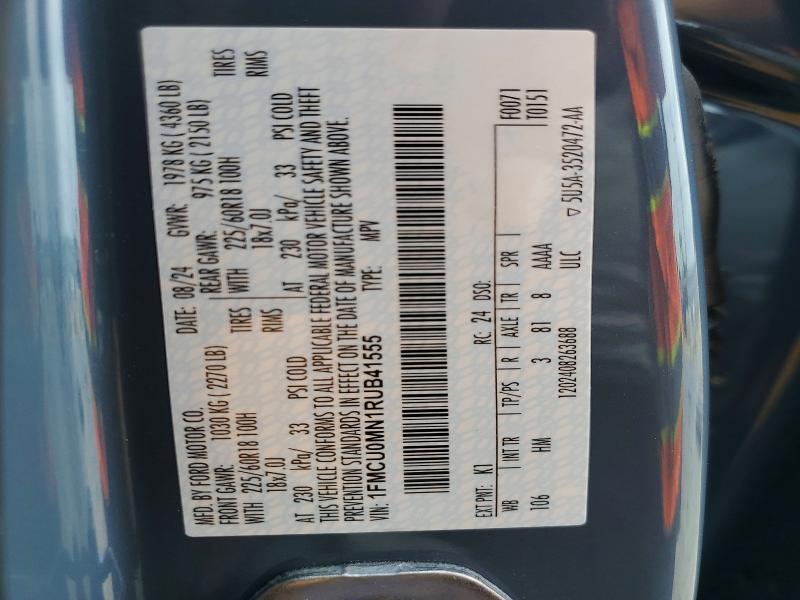 55747526 :رقم المزاد ، 1FMCU0MN1RUB41555 vin ، 2024 Ford Escape مزاد بيع