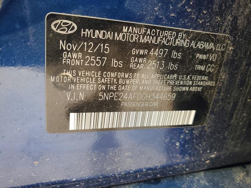 Продаж на аукціоні авто 2016 Hyundai Sonata, vin: 5NPE24AF0GH344659, номер лоту: 55818986