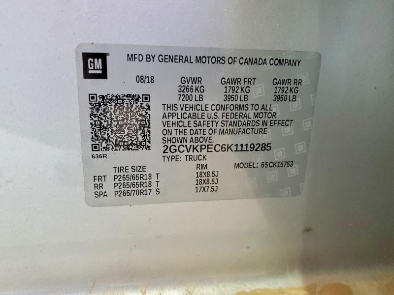 Продажа на аукционе авто 2019 Chevrolet Silverado Ld, vin: 2GCVKPEC6K1119285, номер лота: 59231516