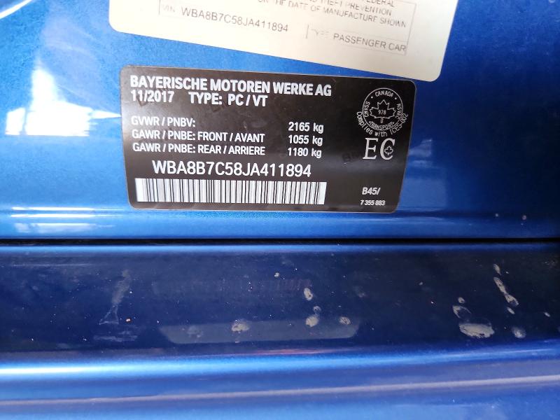 56703636 :رقم المزاد ، WBA8B7C58JA411894 vin ، 2018 Bmw 340 مزاد بيع