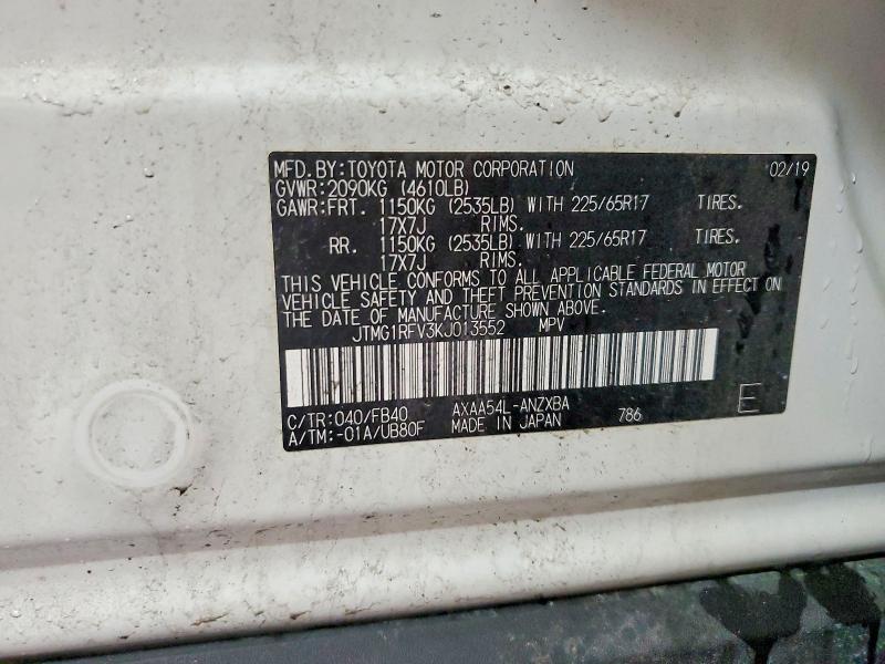 Продаж на аукціоні авто 2019 Toyota Rav4, vin: JTMG1RFV3KJ013552, номер лоту: 57756436