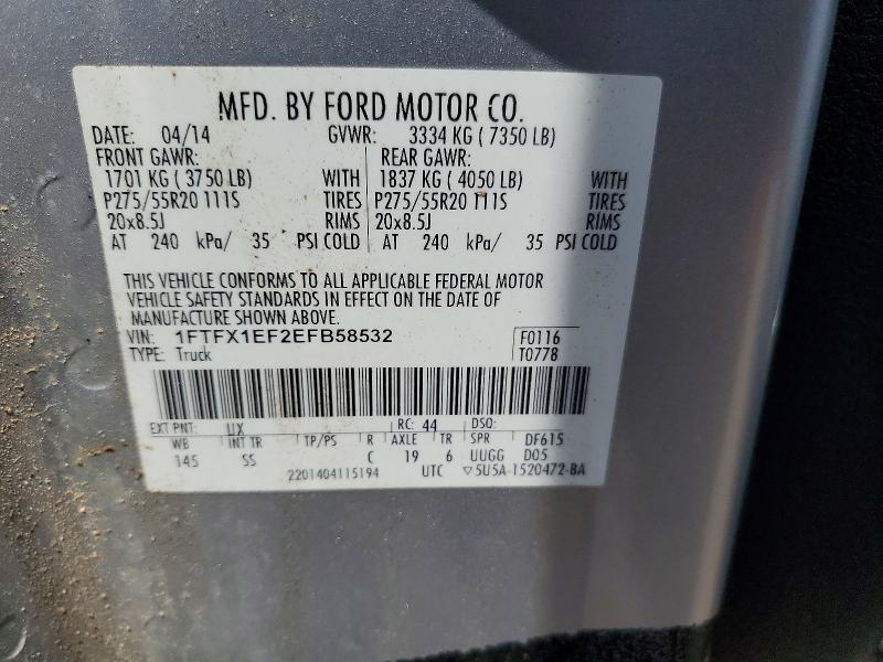 Продаж на аукціоні авто 2014 Ford F150, vin: 1FTFX1EF2EFB58532, номер лоту: 57170846