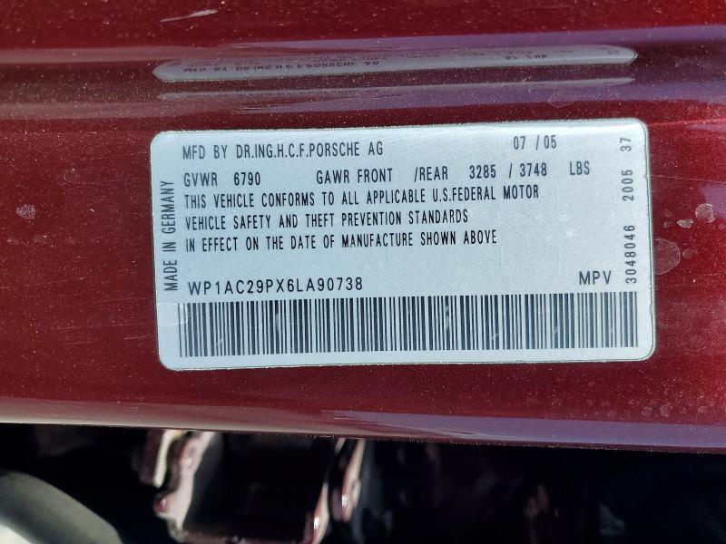 Продаж на аукціоні авто 2006 Porsche Cayenne, vin: WP1AC29PX6LA90738, номер лоту: 58833936