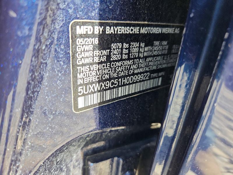 Aukcja sprzedaży 2017 Bmw X3, vin: 5UXWX9C51H0D99922, numer aukcji: 56874996