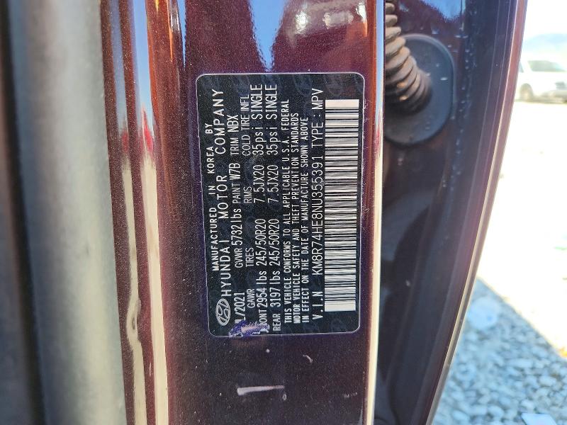 55378996 :رقم المزاد ، KM8R74HE8NU355391 vin ، 2022 Hyundai Palisade مزاد بيع