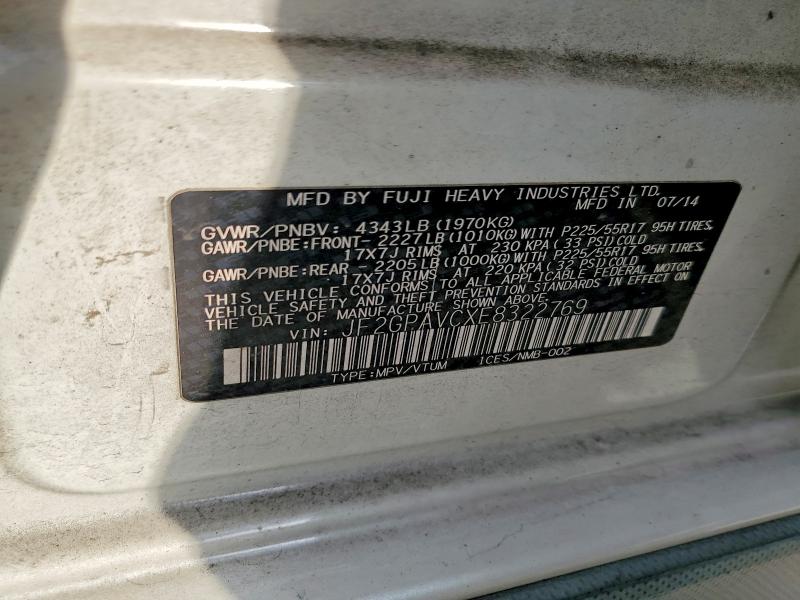 58540196 :رقم المزاد ، JF2GPAVCXE8322769 vin ، 2014 Subaru Xv Crosstrek مزاد بيع