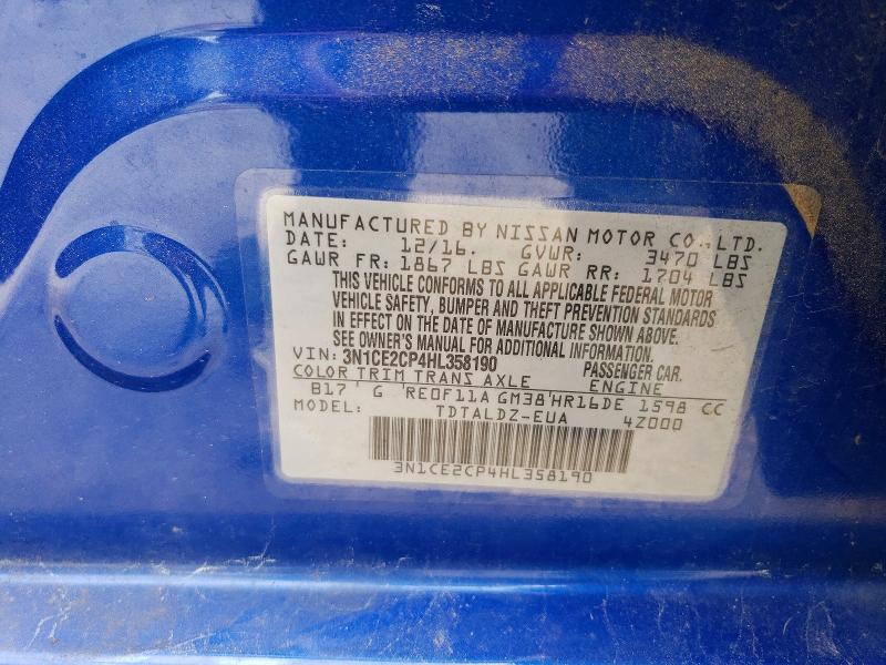 Продажа на аукционе авто 2017 Nissan Versa Note, vin: 3N1CE2CP4HL358190, номер лота: 57023246