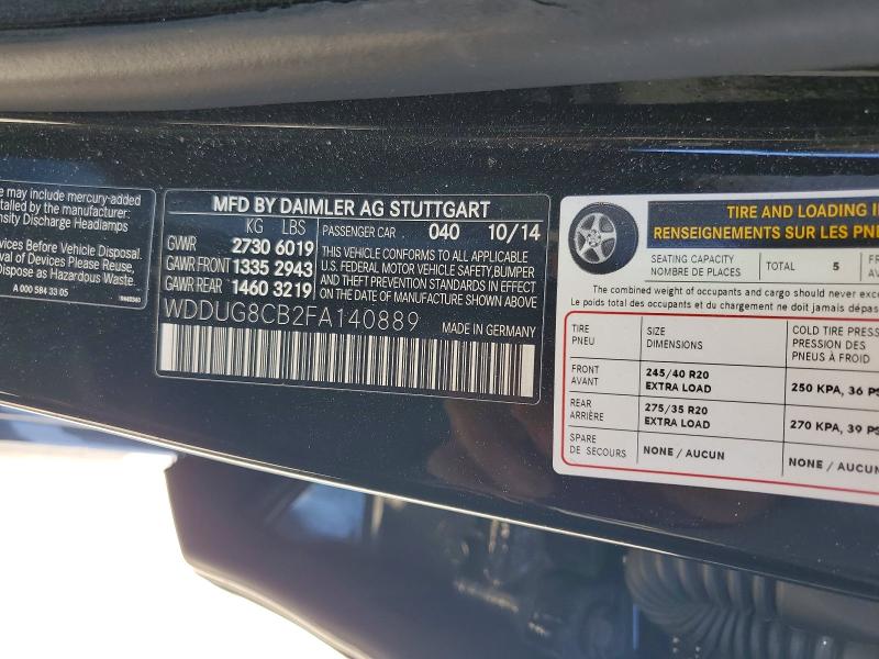 Aukcja sprzedaży 2015 Mercedes-benz S, vin: WDDUG8CB2FA140889, numer aukcji: 58436846