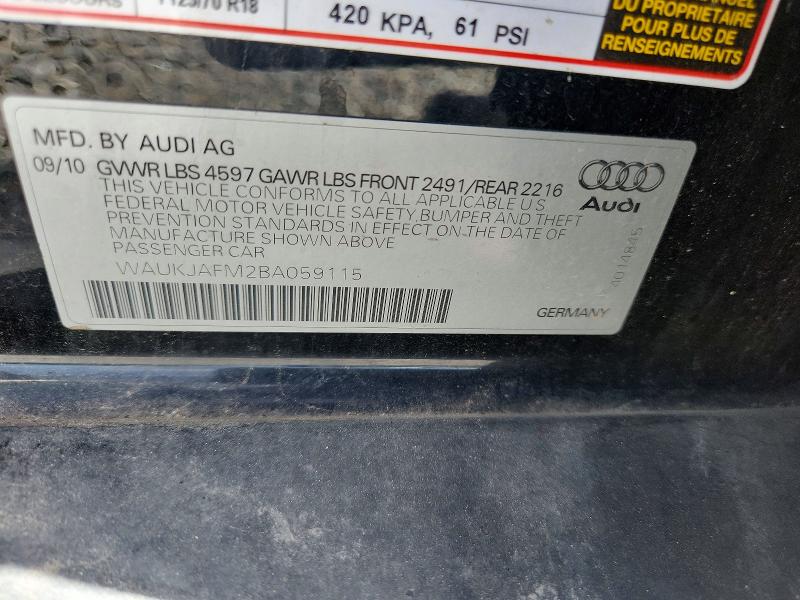 57346296 :رقم المزاد ، WAUKJAFM2BA059115 vin ، 2011 Audi A3 مزاد بيع