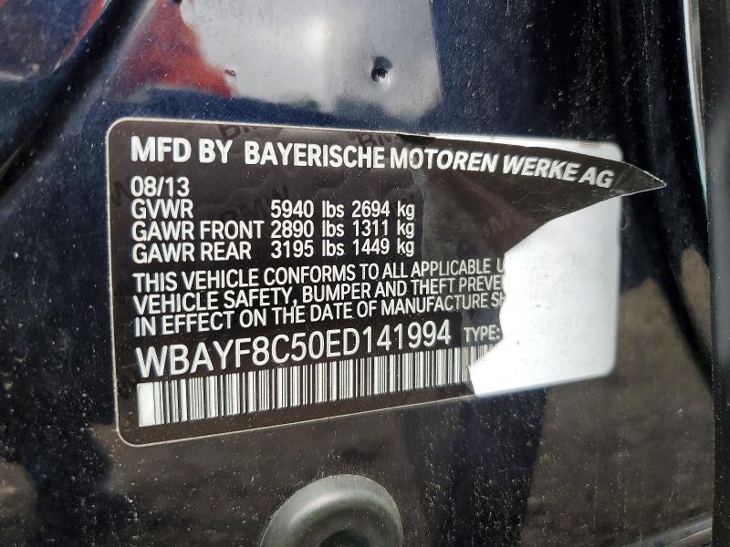 Продажа на аукционе авто 2014 Bmw 750, vin: WBAYF8C50ED141994, номер лота: 58709586