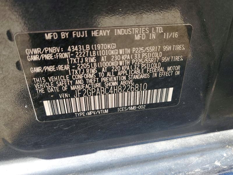 Продажа на аукционе авто 2017 Subaru Crosstrek, vin: JF2GPABC4H8226810, номер лота: 55107526