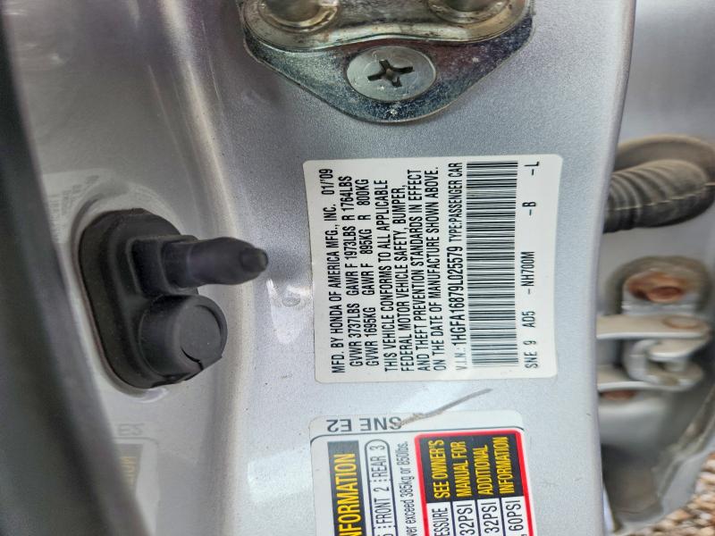 Продажа на аукционе авто 2009 Honda Civic, vin: 1HGFA16879L025579, номер лота: 57684726