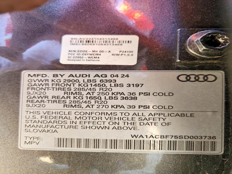 Aukcja sprzedaży 2025 Audi Q7, vin: WA1ACBF75SD003736, numer aukcji: 58206536