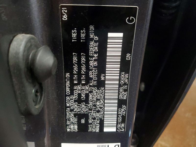 Aukcja sprzedaży 2021 Toyota 4runner, vin: JTENU5JR3M5945324, numer aukcji: 55821206
