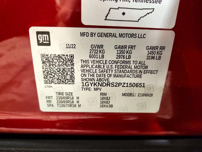 2023 Cadillac Xt5 მანქანა იყიდება აუქციონზე, vin: 1GYKNDRS2PZ150651, აუქციონის ნომერი: 58254076