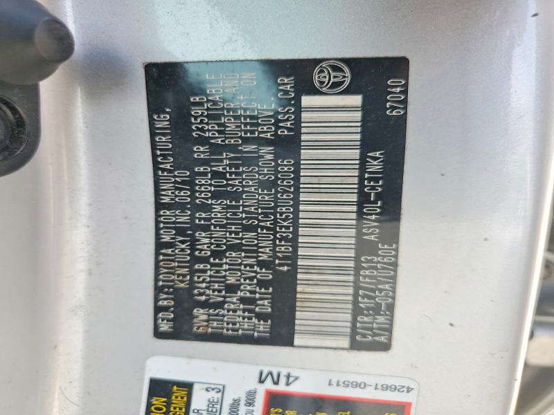 57594746 :رقم المزاد ، 4T1BF3EK5BU626086 vin ، 2011 Toyota Camry مزاد بيع