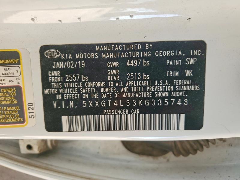 56315696 :رقم المزاد ، 5XXGT4L33KG335743 vin ، 2019 Kia Optima مزاد بيع