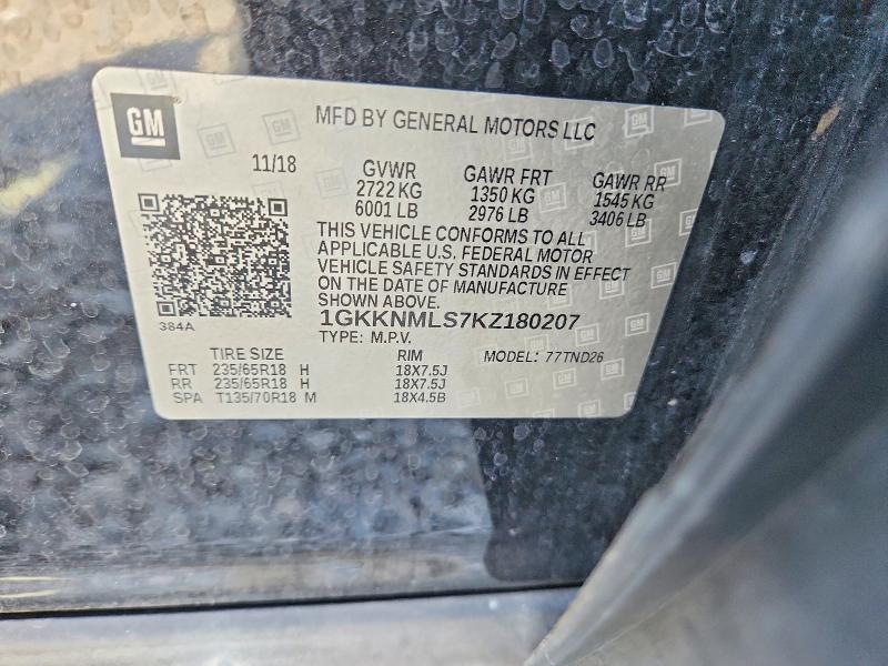 Продажа на аукционе авто 2019 Gmc Acadia, vin: 1GKKNMLS7KZ180207, номер лота: 57363946