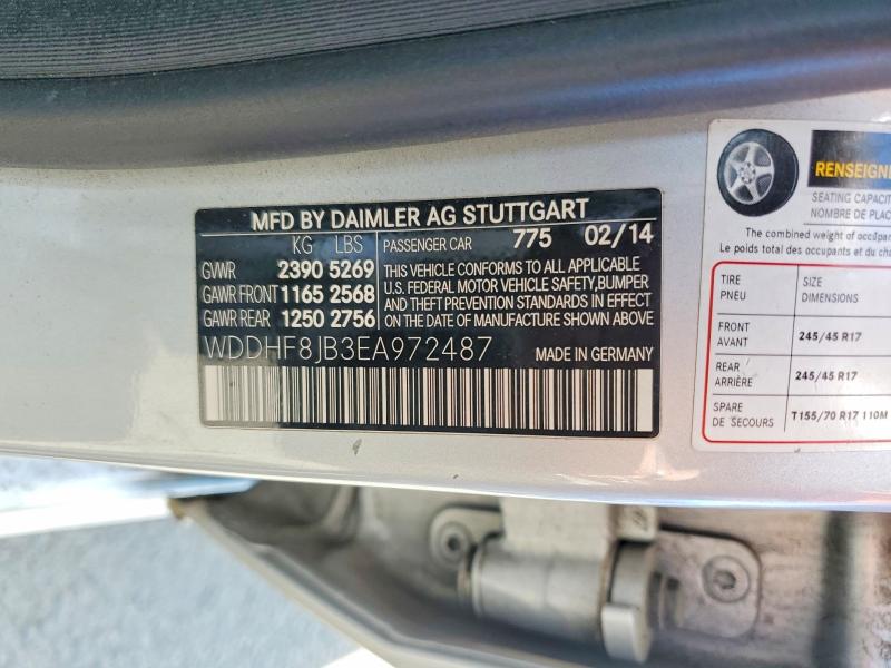 57188376 :رقم المزاد ، WDDHF8JB3EA972487 vin ، 2014 Mercedes-benz E مزاد بيع
