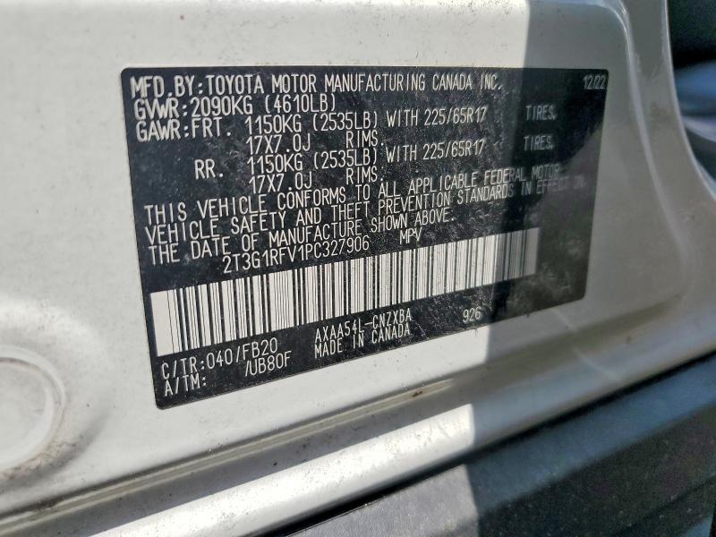 2023 Toyota Rav4 მანქანა იყიდება აუქციონზე, vin: 2T3G1RFV1PC327906, აუქციონის ნომერი: 56818816