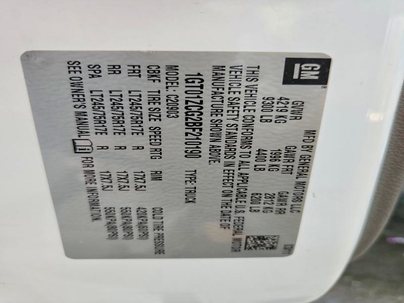 Aukcja sprzedaży 2011 Gmc Sierra, vin: 1GT01ZCG2BF210190, numer aukcji: 59118496