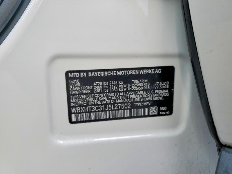 Продаж на аукціоні авто 2018 Bmw X1, vin: WBXHT3C31J5L27502, номер лоту: 57851566