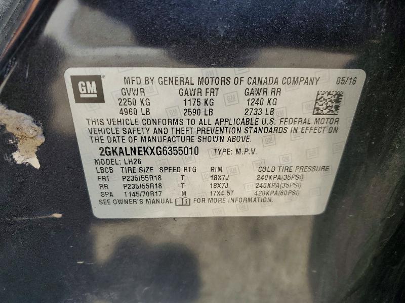 Продаж на аукціоні авто 2016 Gmc Terrain, vin: 2GKALNEKXG6355010, номер лоту: 57923206
