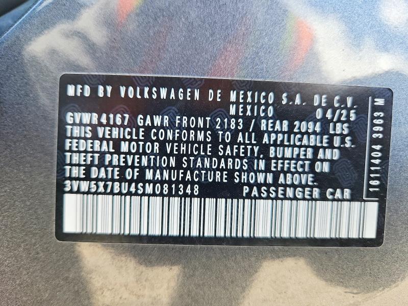 Продажа на аукционе авто 2025 Volkswagen Jetta, vin: 3VW5X7BU4SM081348, номер лота: 57523956