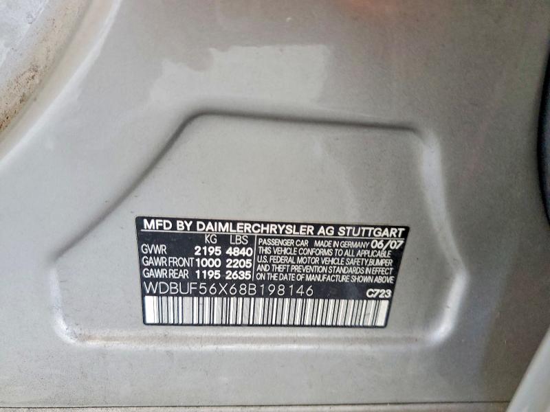 Aukcja sprzedaży 2008 Mercedes-benz E, vin: WDBUF56X68B198146, numer aukcji: 58428666