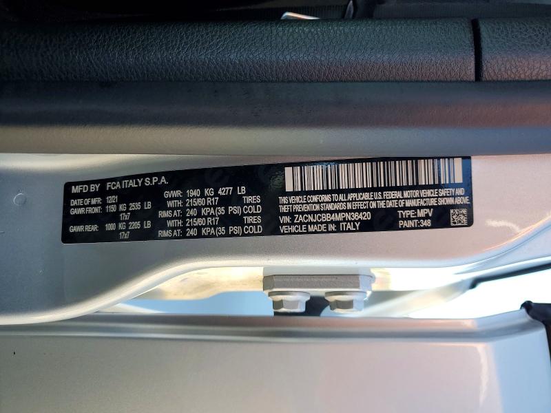 Aukcja sprzedaży 2021 Jeep Renegade, vin: ZACNJCBB4MPN36420, numer aukcji: 58393416