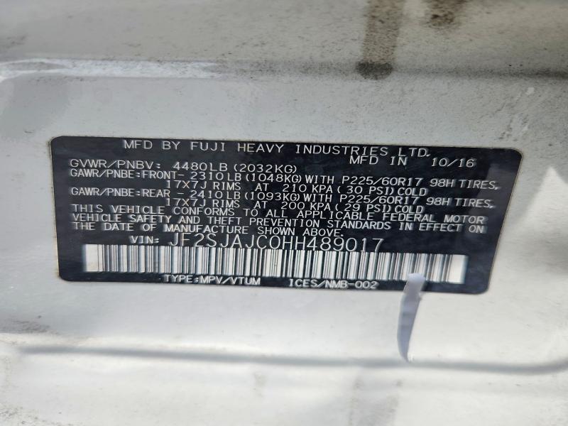 Продажа на аукционе авто 2017 Subaru Forester, vin: JF2SJAJC0HH489017, номер лота: 55302356