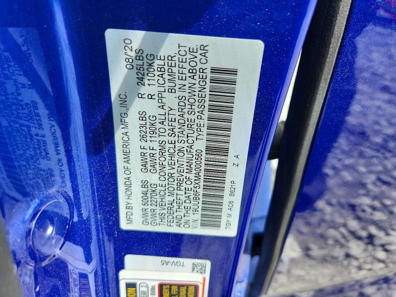 Продажа на аукционе авто 2021 Acura Tlx, vin: 19UUB6F5XMA000560, номер лота: 56280706