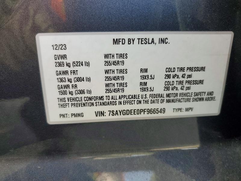 Продажа на аукционе авто 2023 Tesla Model Y, vin: 7SAYGDEE0PF966549, номер лота: 55656706