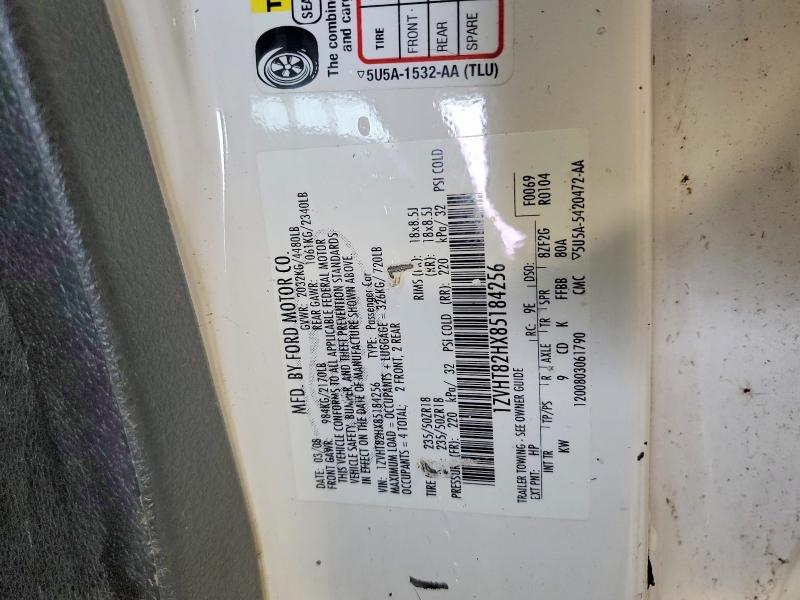 58907506 :رقم المزاد ، 1ZVHT82HX85184256 vin ، 2008 Ford Mustang مزاد بيع