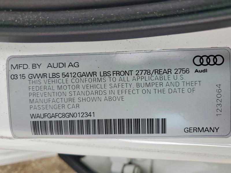 2016 Audi A6 მანქანა იყიდება აუქციონზე, vin: WAUFGAFC8GN012341, აუქციონის ნომერი: 59349346
