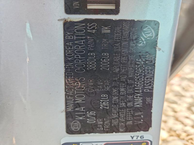 58745866 :رقم المزاد ، KNAFK4A66G5596546 vin ، 2016 Kia Forte مزاد بيع